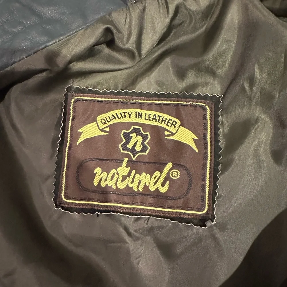 Naturel Women's Vintage Leather Jacket in Green - Picture 5 of 12